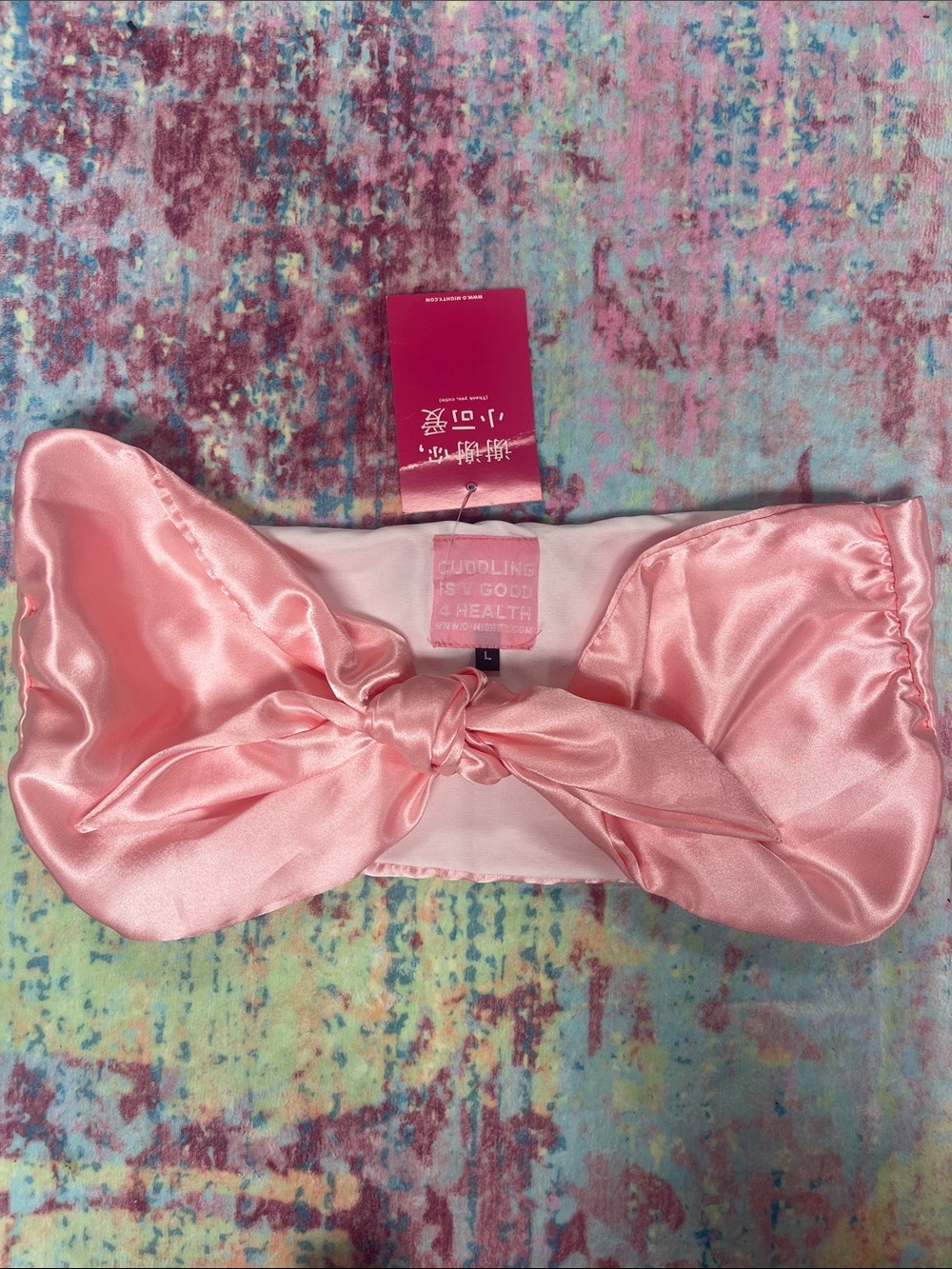 Pink Satin Bow Bandeau
